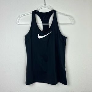 Nike Black Tank Top Front White Swoosh
